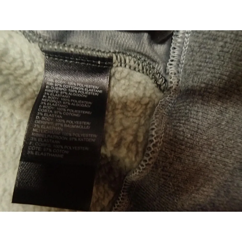 The North Face Fleece Jacket Mens XL Gray Excellent Sherpa Lined Full Zip Mock